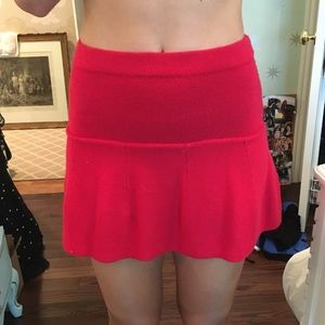 Red knit skirt